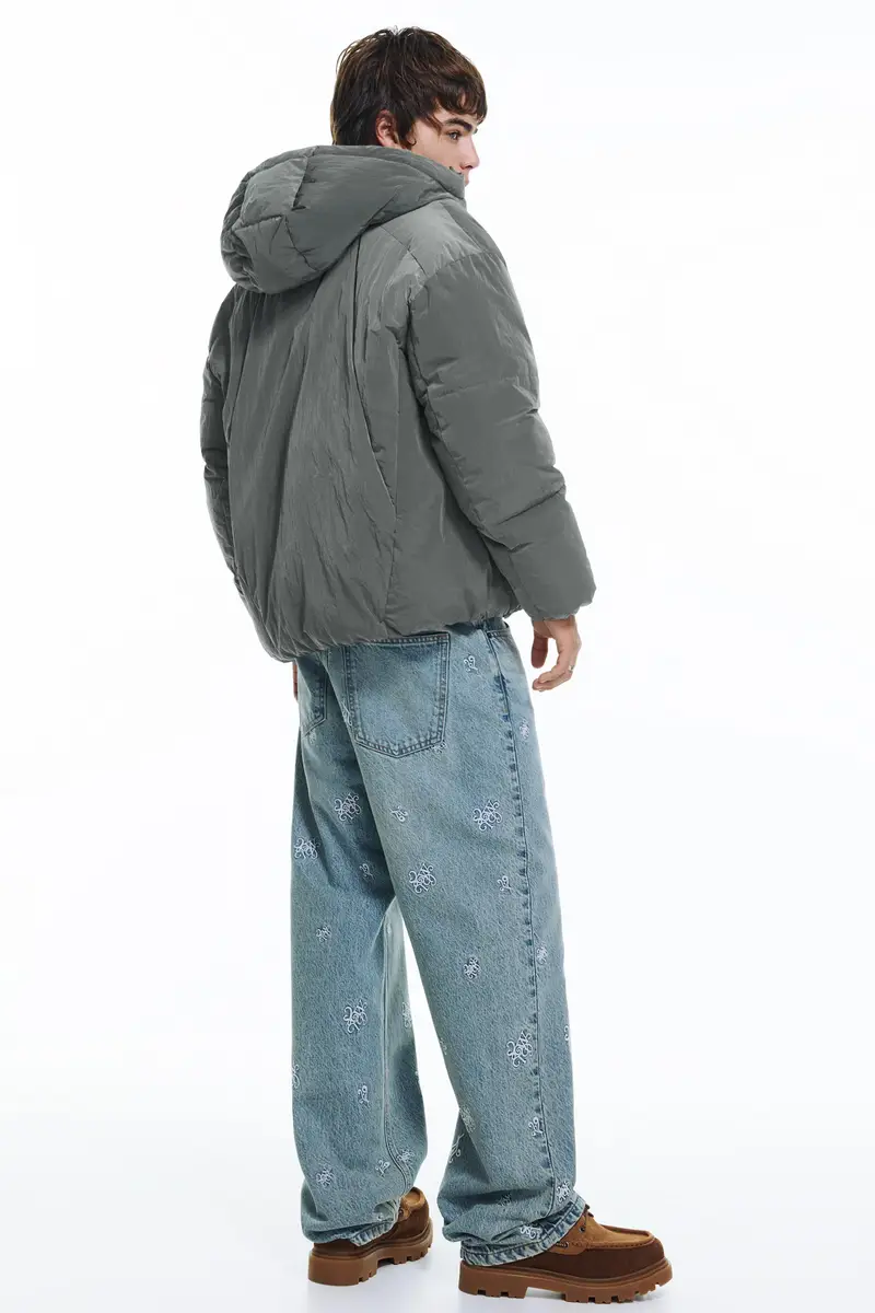 Pull&bear Giacca Trapuntata Grigio Antracite miniatura 2