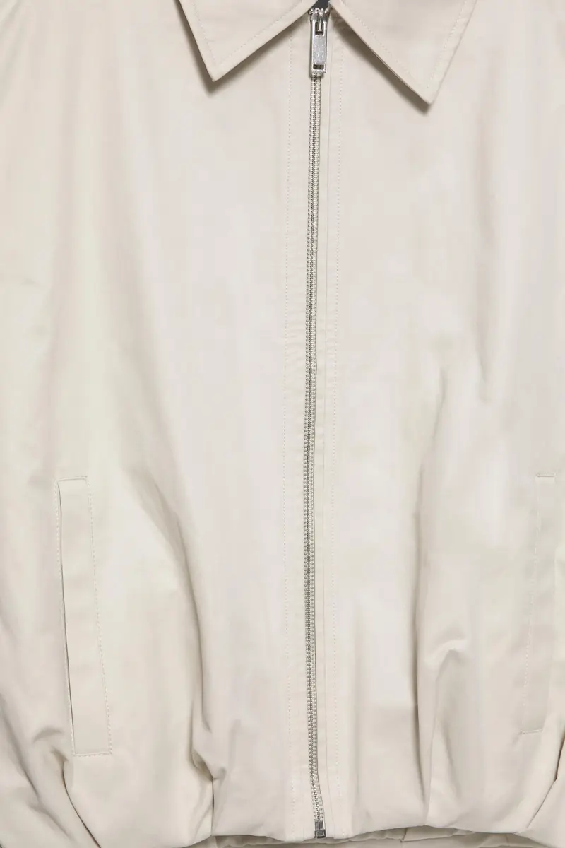 Gilet Con Cerniera A Fondo Bombato Beige miniatura 3