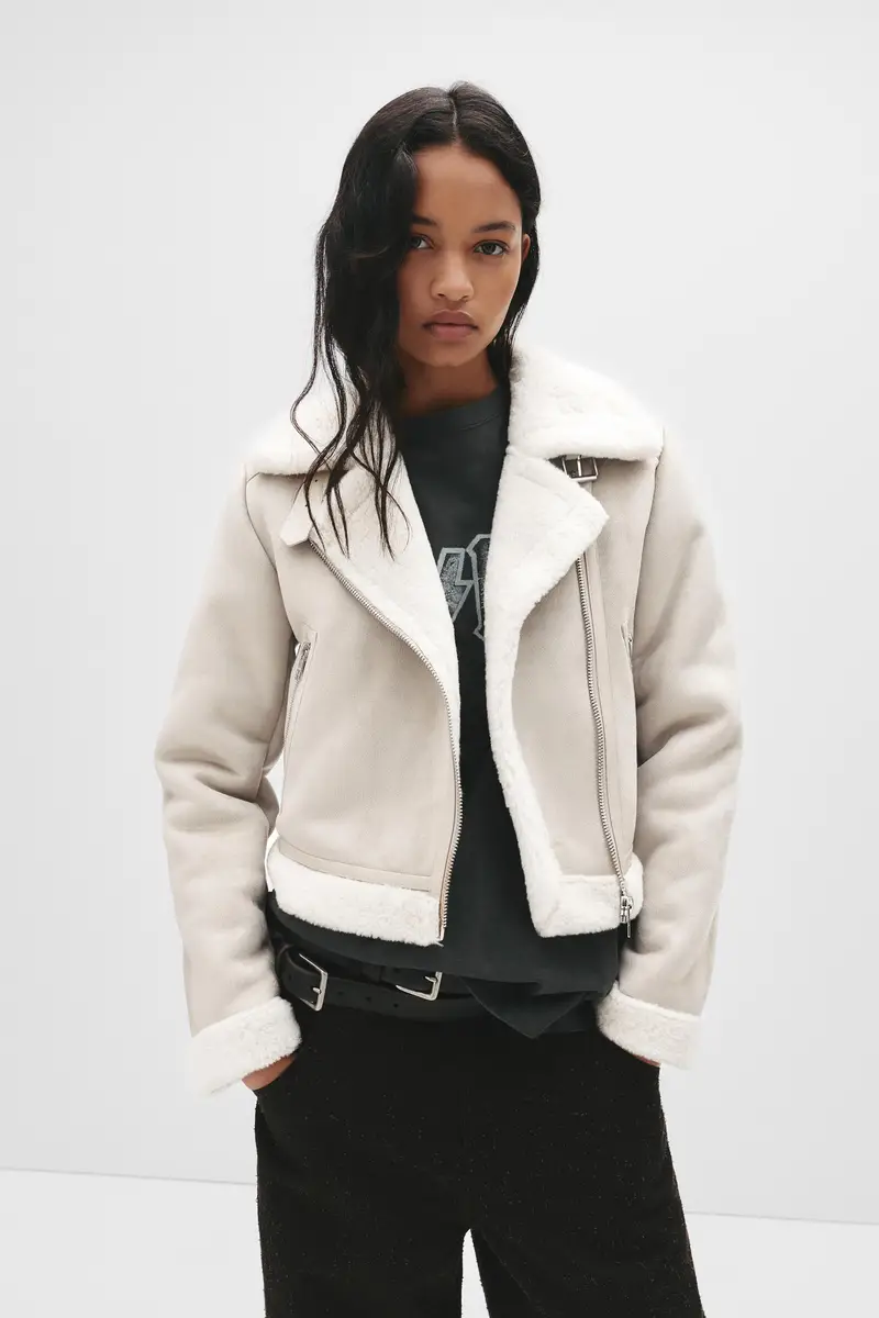 Giubbotto Corto Double Face Beige