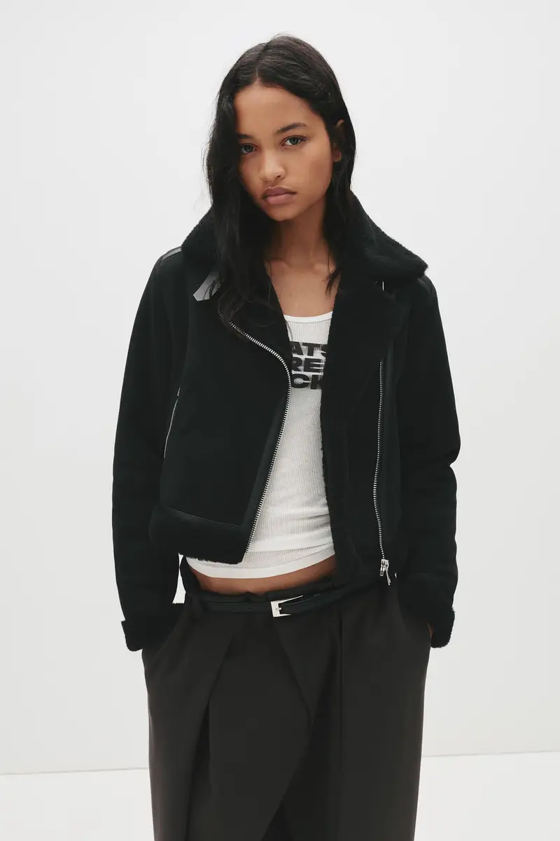 Giubbotto Corto Double Face Nero