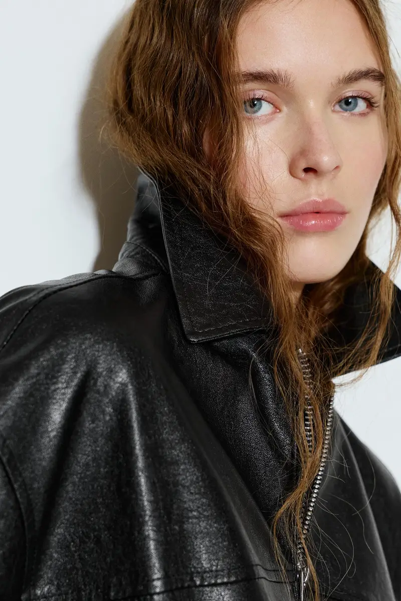 Giubbotto Dad In Finta Pelle Nero miniatura 3