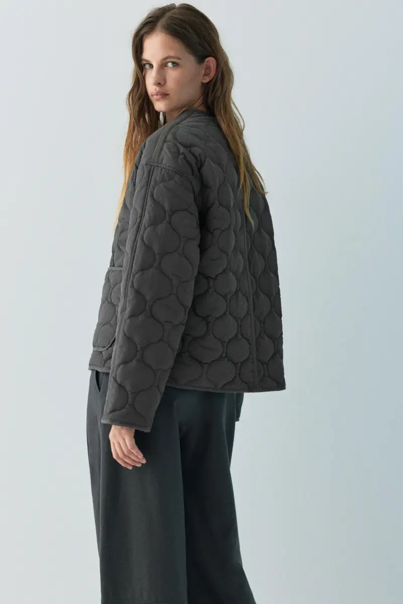 Giubbotto Imbottito Leggero Grigio antracite miniatura 2