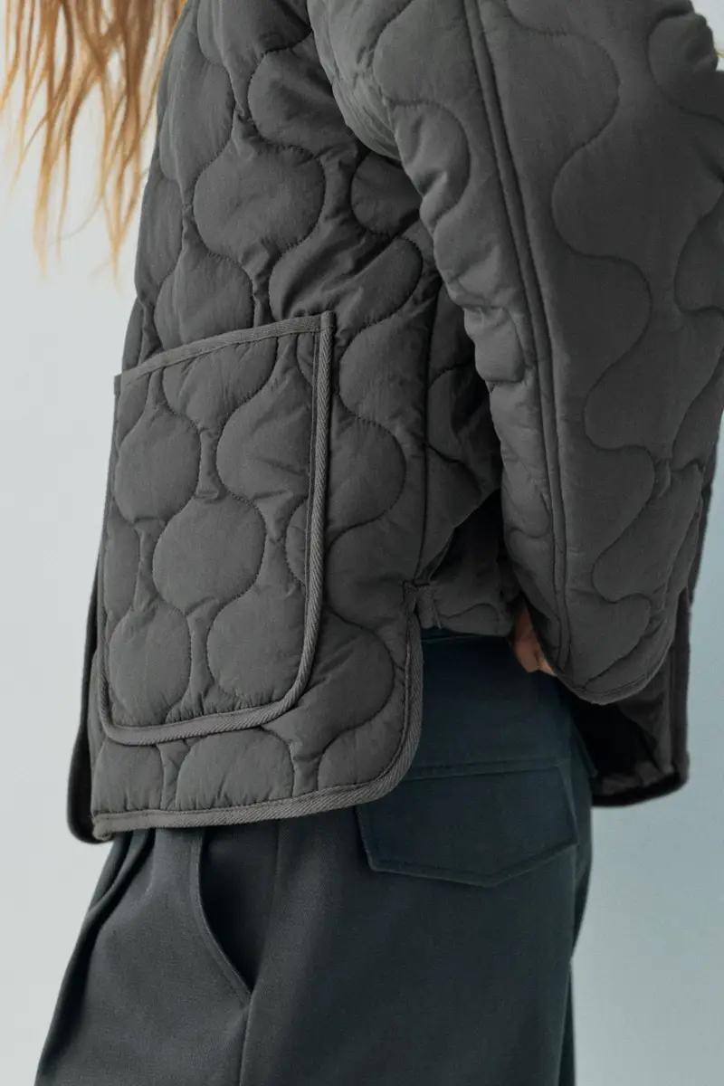 Giubbotto Imbottito Leggero Grigio antracite miniatura 3