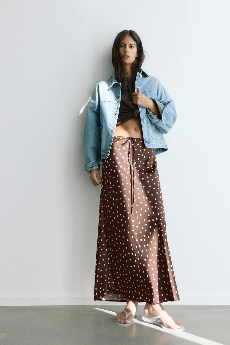 Gonna Midi Satinata Stampa 1