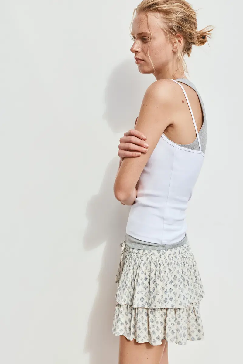 Gonna Pantalone A Balze Rosa pastello miniatura 2