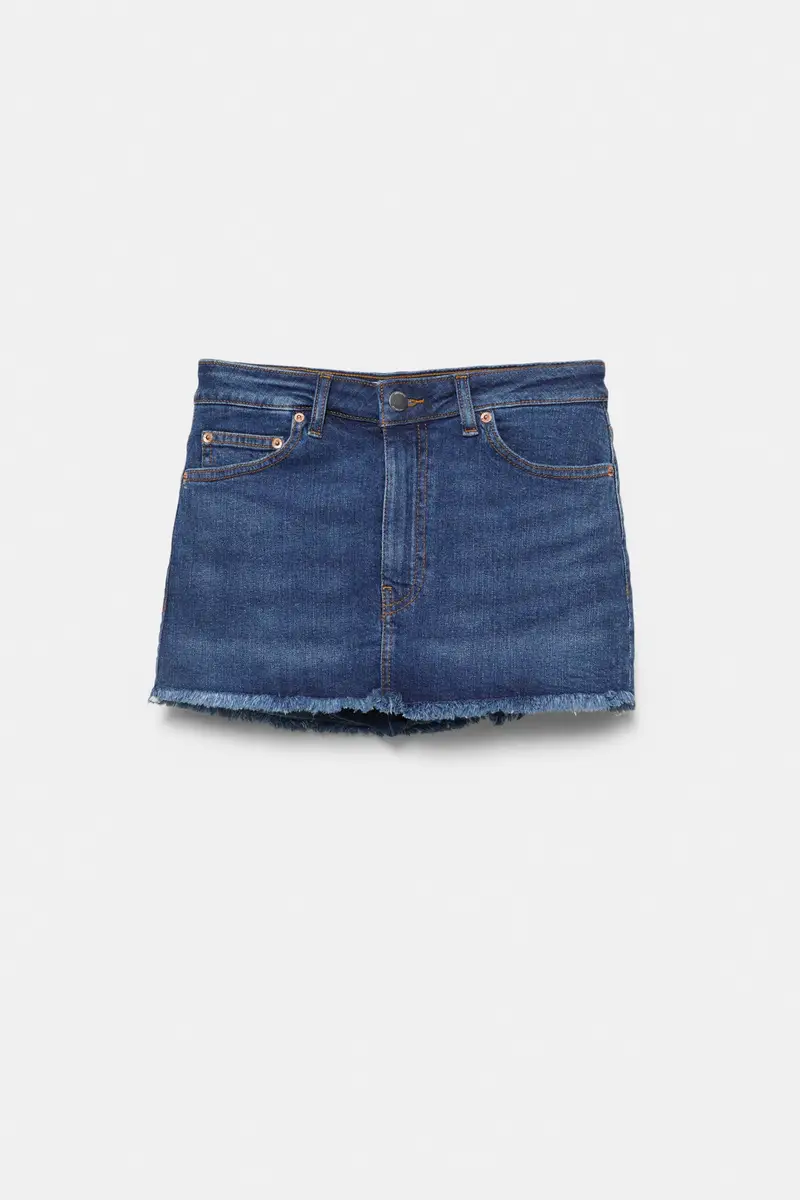 Gonna Pantalone In Denim Azzurro oscuro