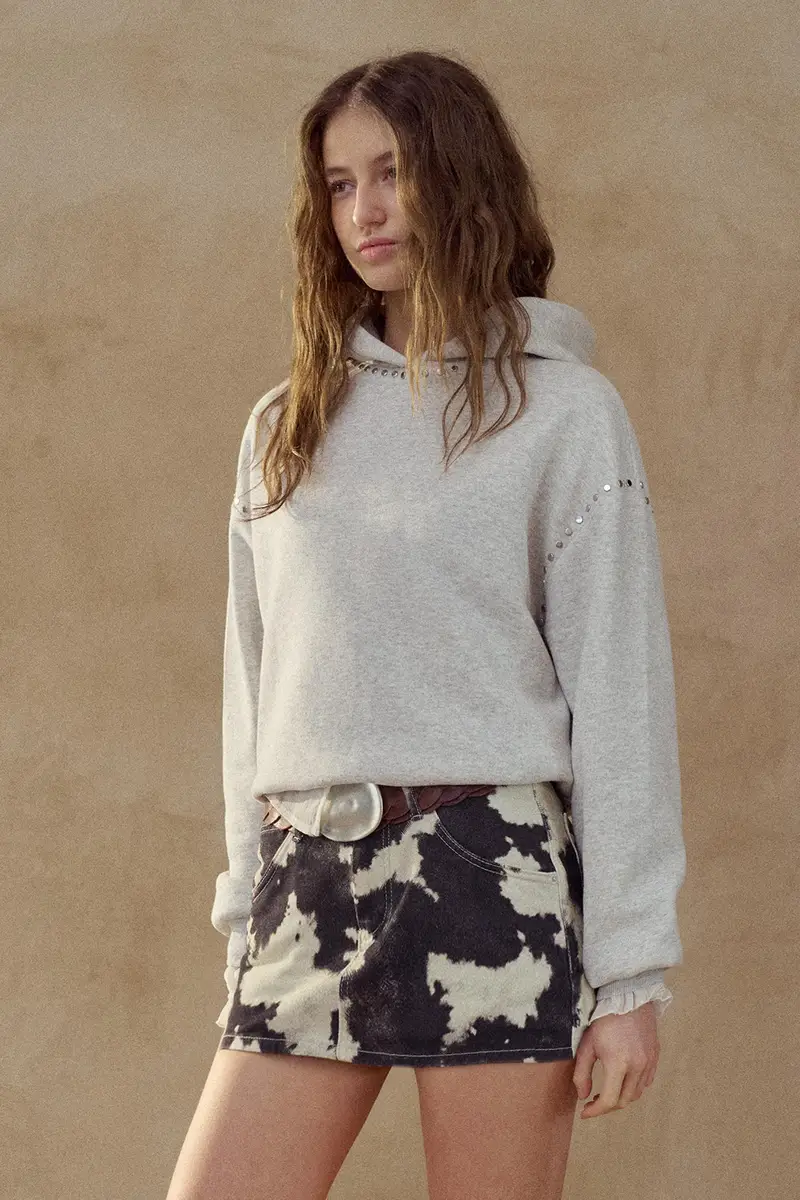 Gonna Pantalone Stampa Mucca Bianco miniatura 2