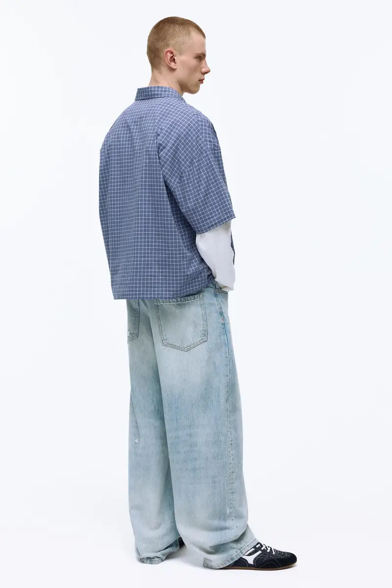 Jeans Baggy A Palloncino Indigo chiaro miniatura 2