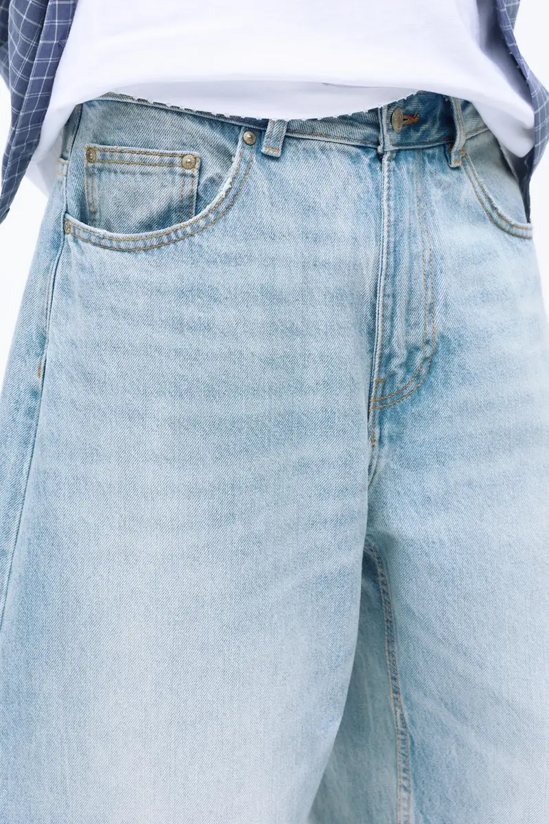 Jeans Baggy A Palloncino Indigo chiaro miniatura 3