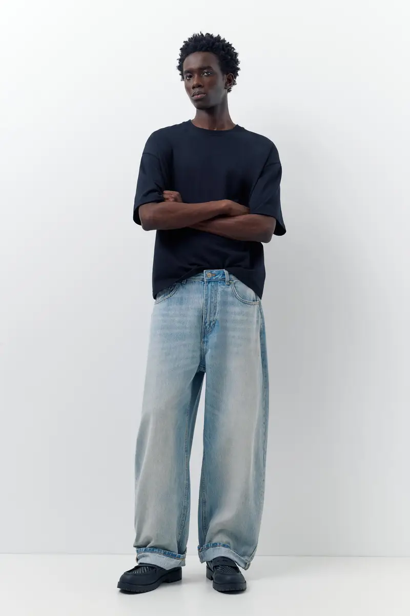 Jeans Baggy A Palloncino Indigo chiaro