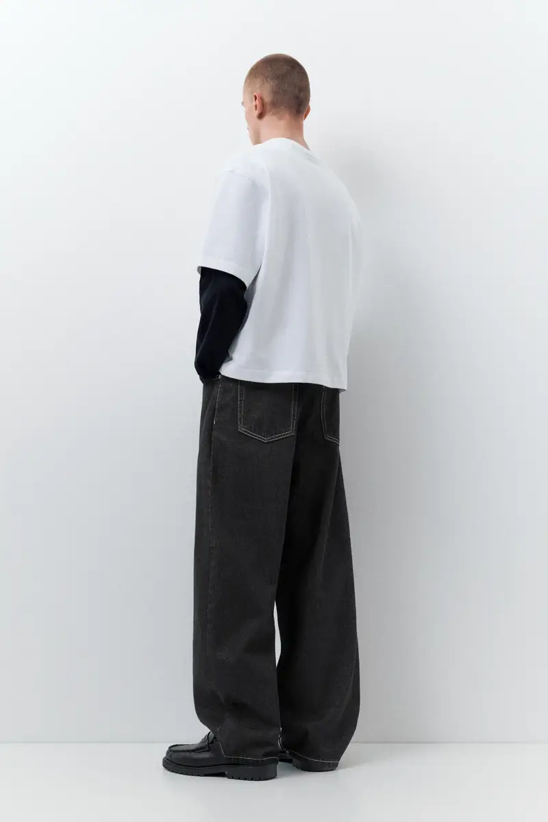 Jeans Baggy A Palloncino Nero miniatura 2