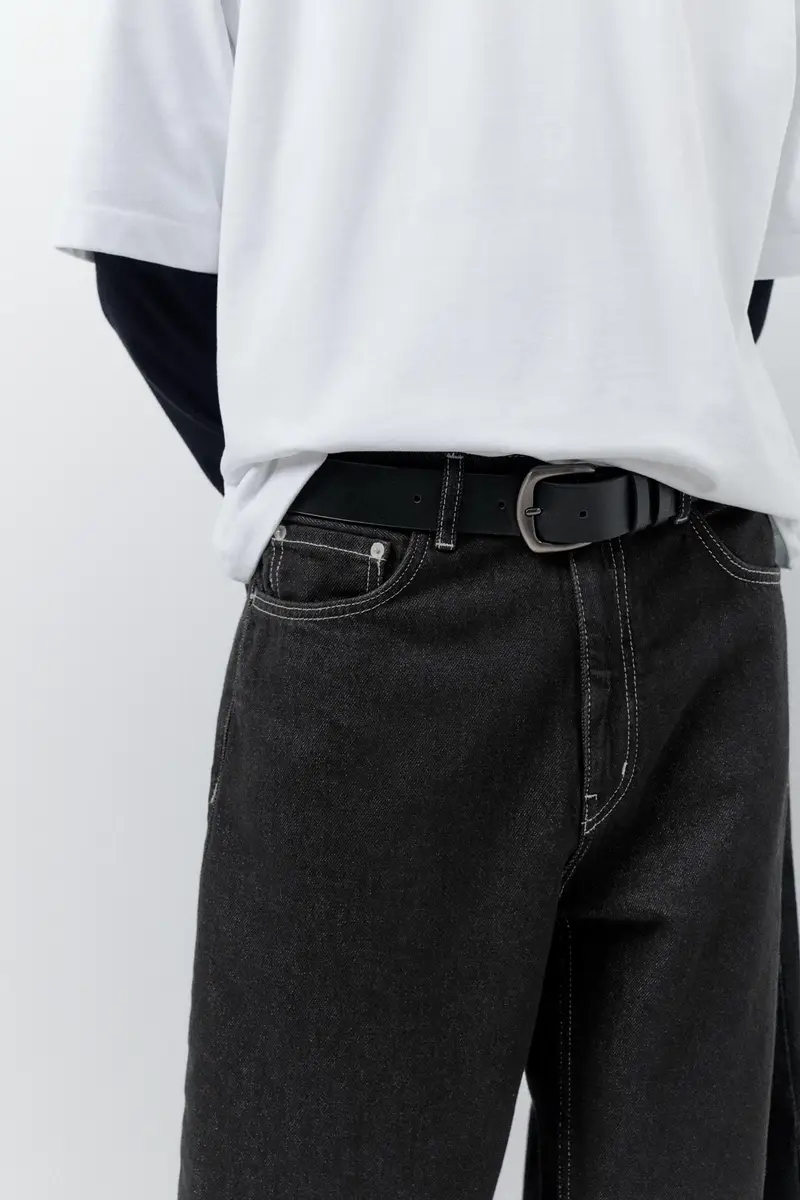 Jeans Baggy A Palloncino Nero miniatura 3