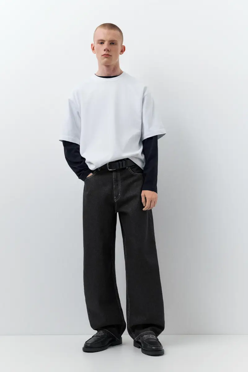 Jeans Baggy A Palloncino Nero