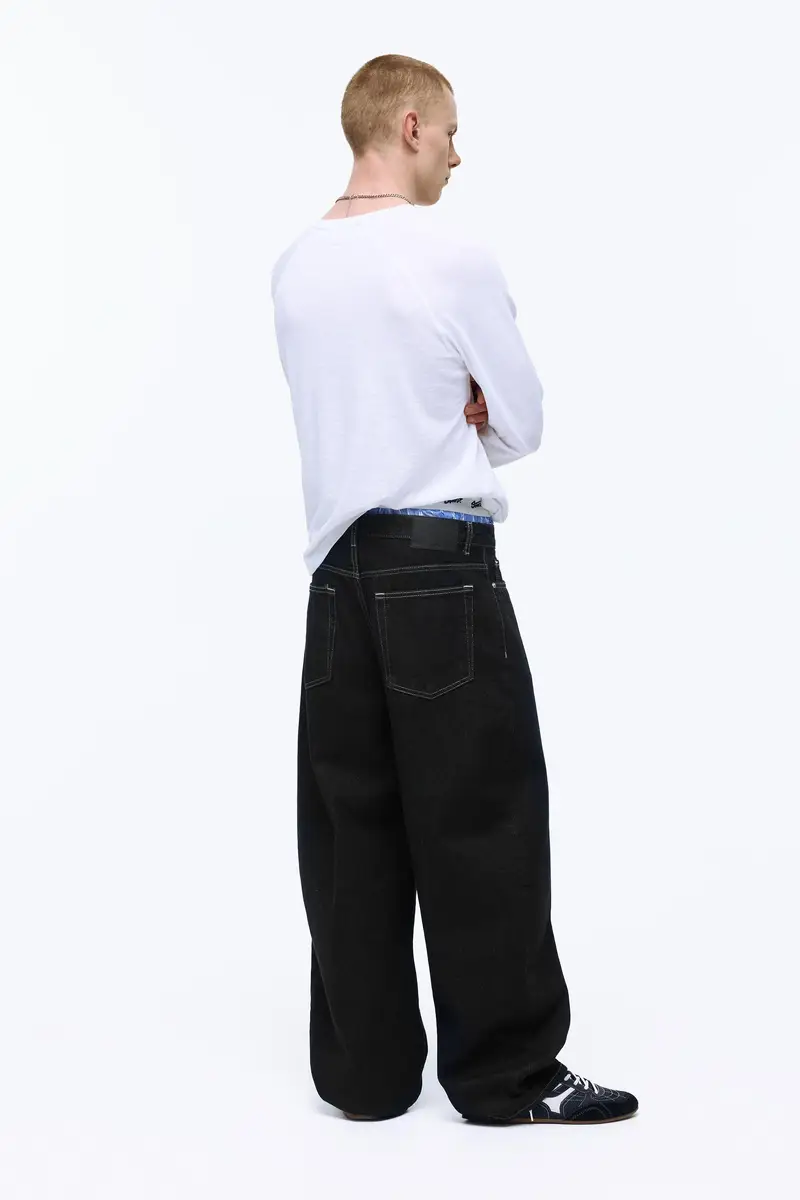 Jeans Baggy A Palloncino Nero miniatura 2