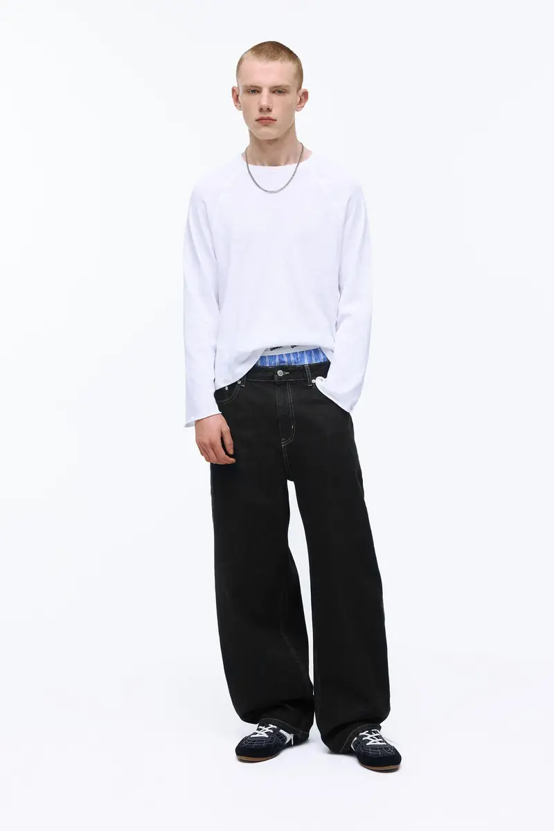 Jeans Baggy A Palloncino Nero