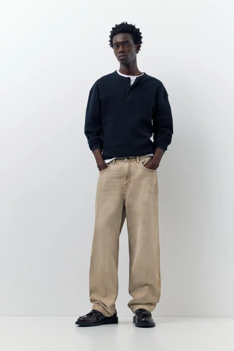 Jeans Baggy Beige medio