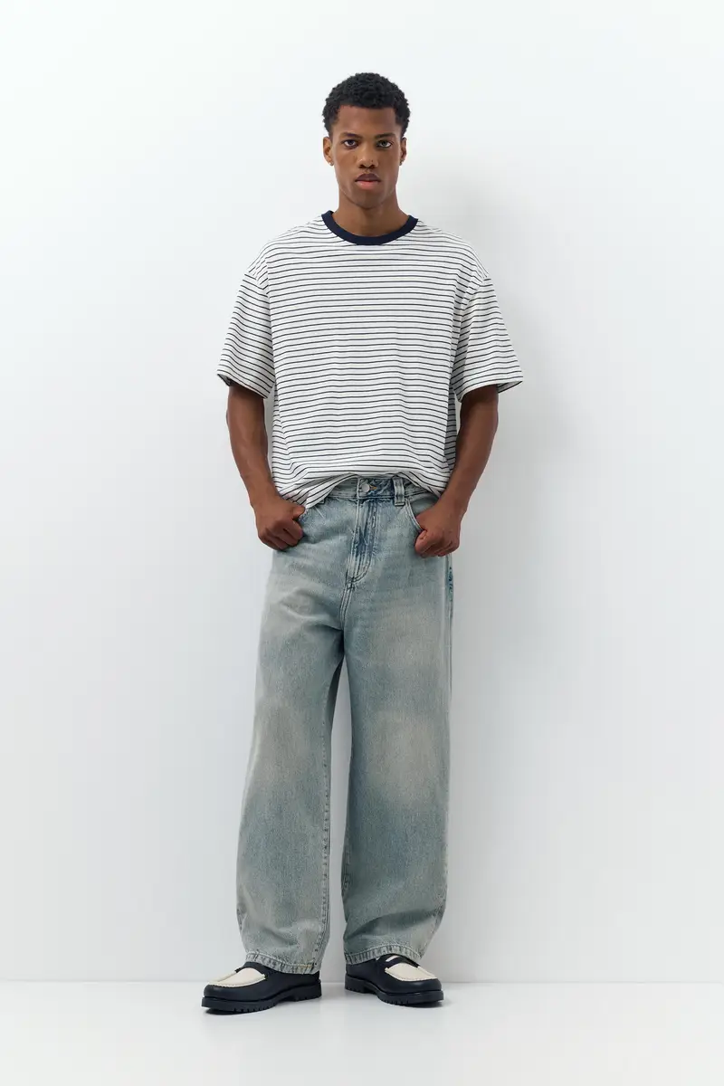 Jeans Baggy Relax Fit Azzurro tinta