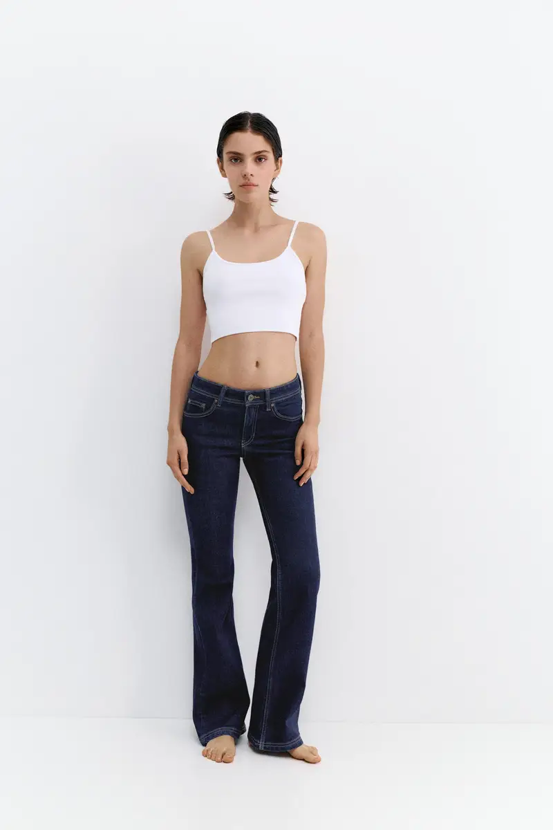 Jeans Bootcut Vita Bassa Blu marino