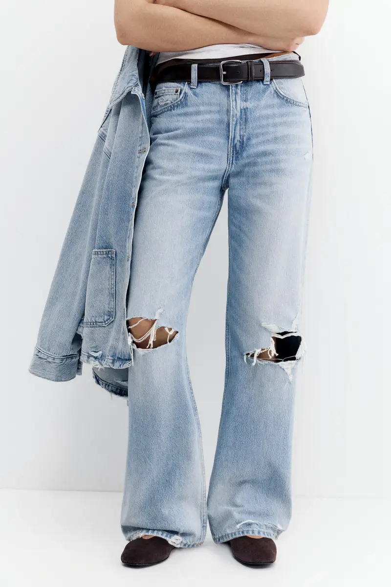 Jeans Boyfriend Strappati Azzurro chiaro miniatura 2