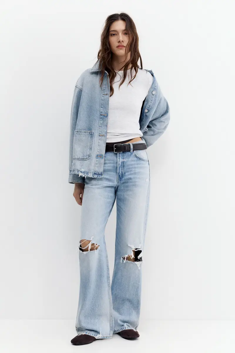 Jeans Boyfriend Strappati Azzurro chiaro