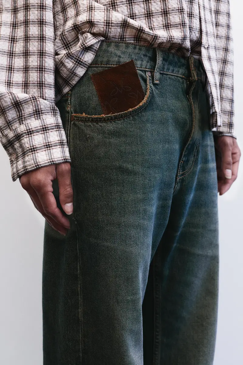 Jeans Slim Bootcut Monserrat Messeguer Azzurro fluorescente miniatura 3