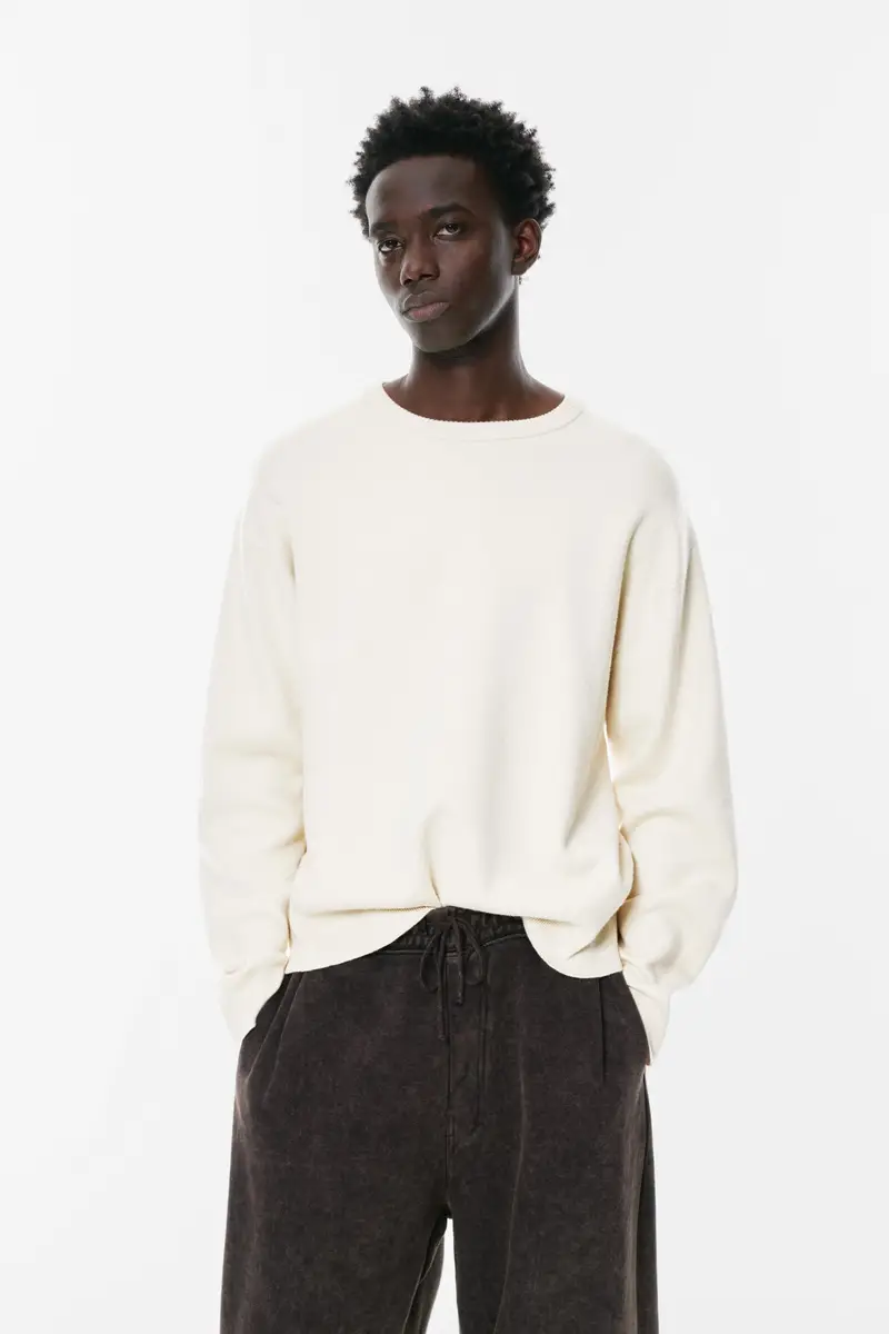 Jersey In Maglia Soft Bianco rotto