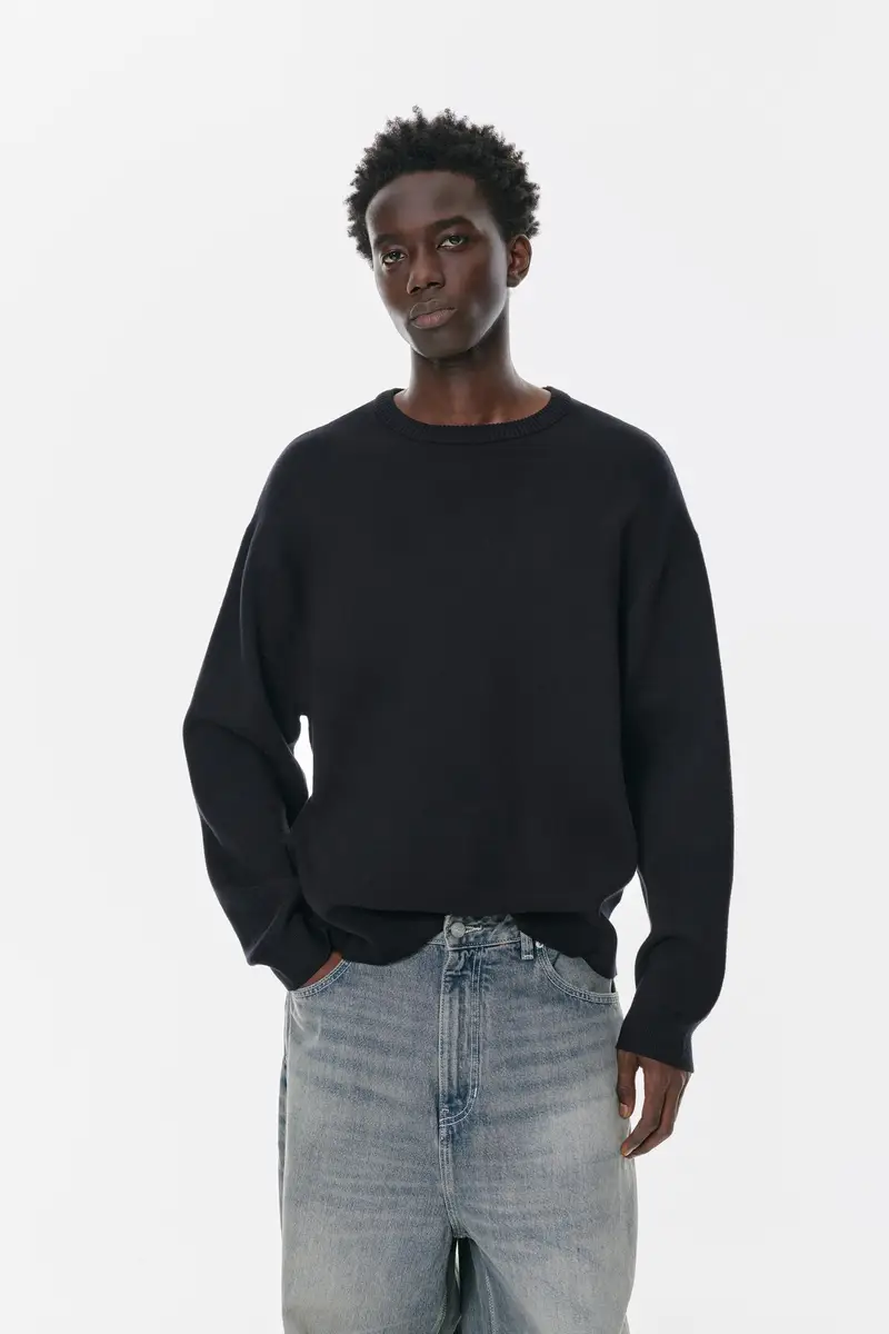 Jersey In Maglia Soft Nero