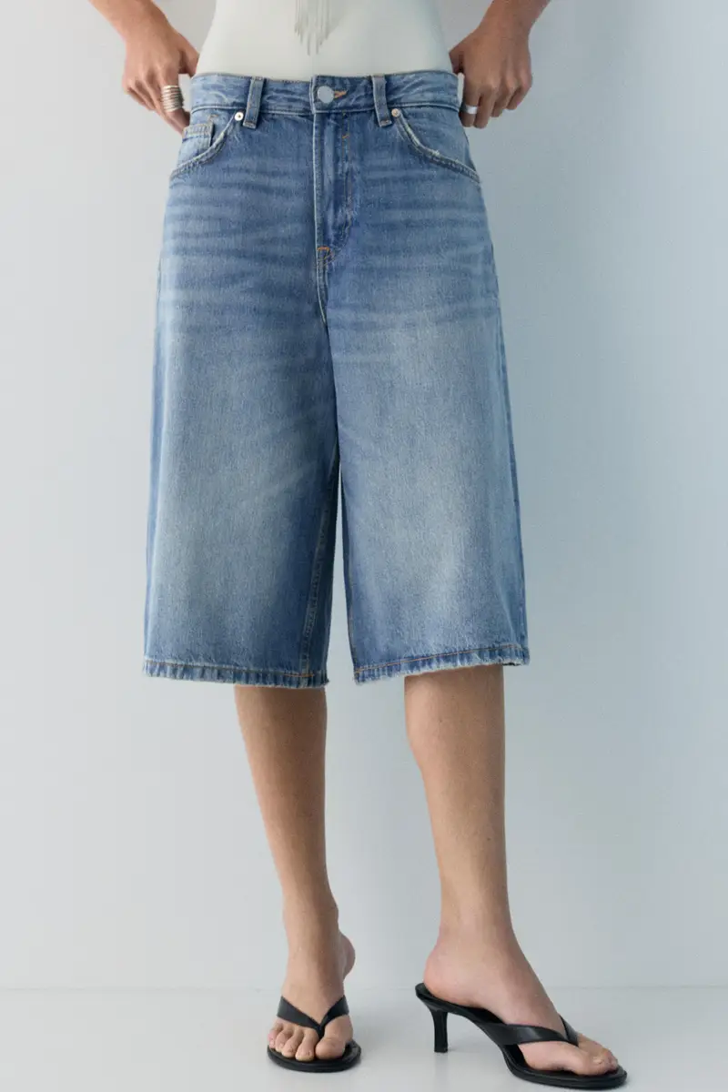 Jorts A Vita Bassa Azzurro oscuro miniatura 3