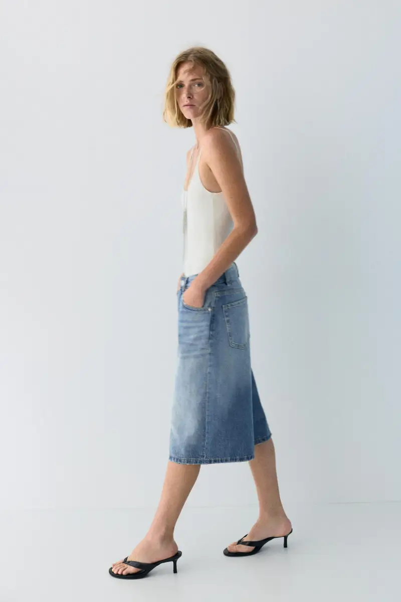 Jorts A Vita Bassa Azzurro oscuro