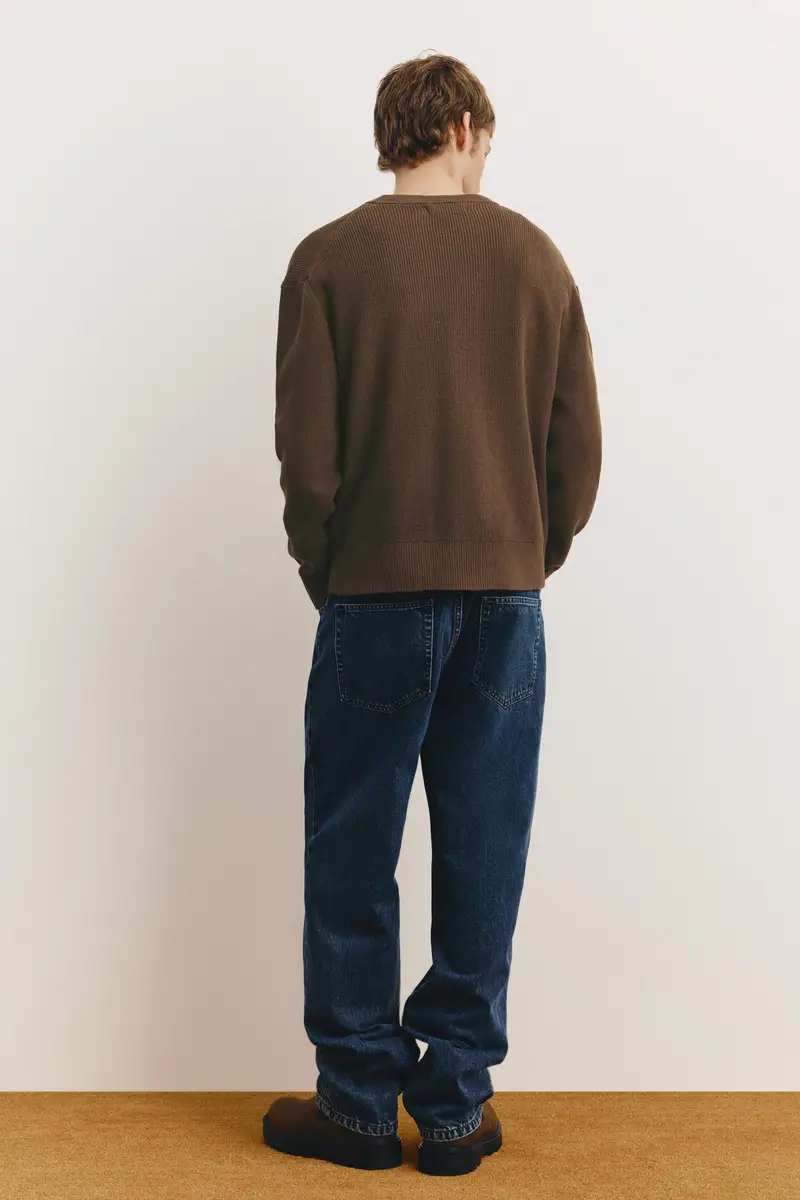 Maglia A Collo Rotondo Con Struttura Cioccolato miniatura 2