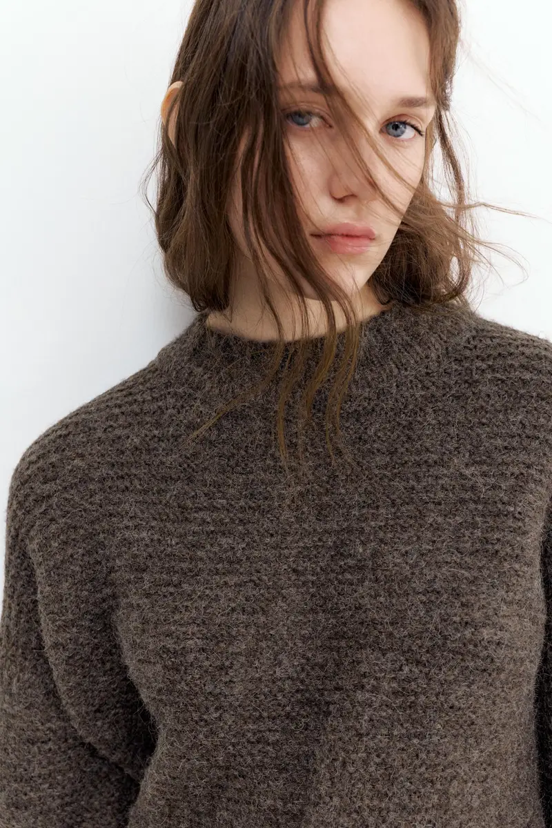 Maglia A Maglia Grossa Marrone