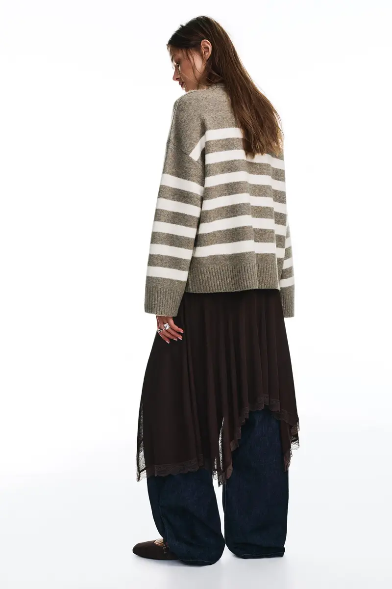 Maglia A Righe Marrone miniatura 2