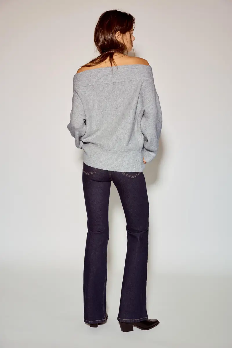 Maglia Asimmetrica In Maglia Soft Grigio vigoré miniatura 2