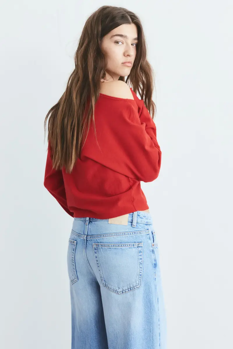 Maglia Asimmetrica Rosso miniatura 2