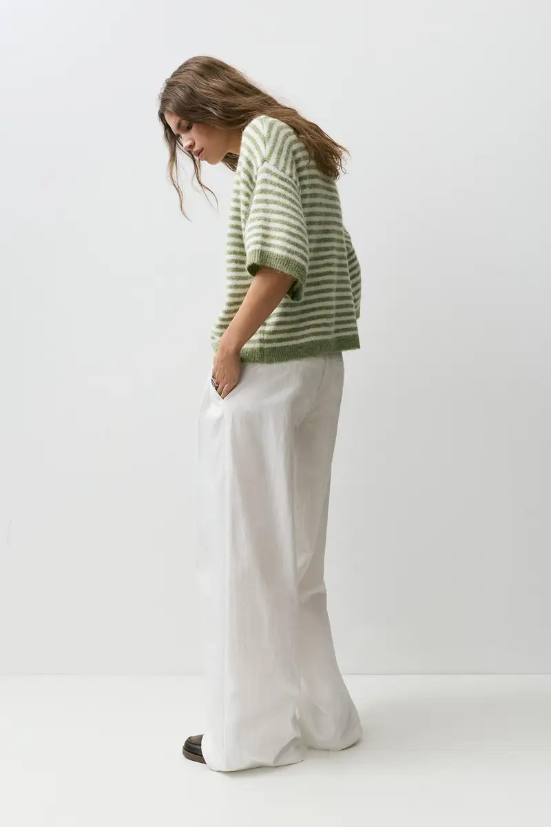 Maglia Boxy A Maniche Corte Oliva miniatura 3