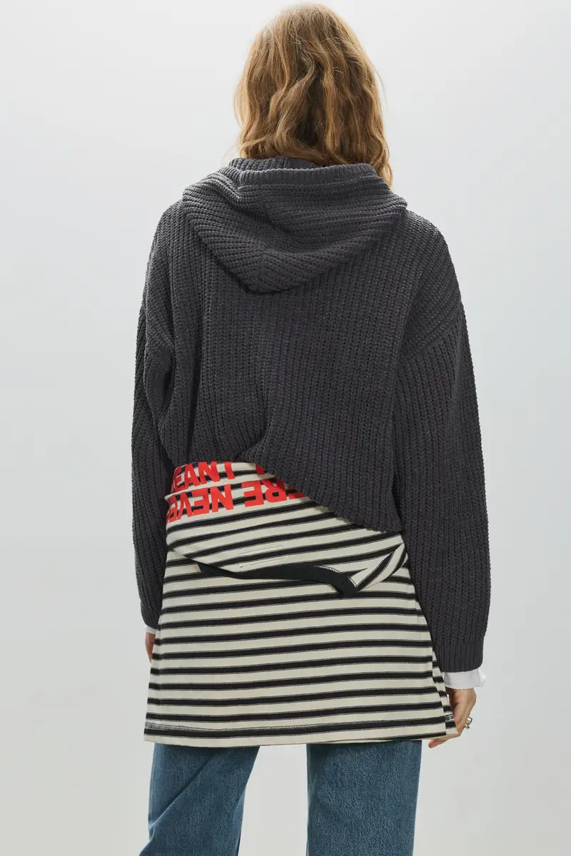 Maglia Ciniglia Cappuccio Piombo miniatura 3