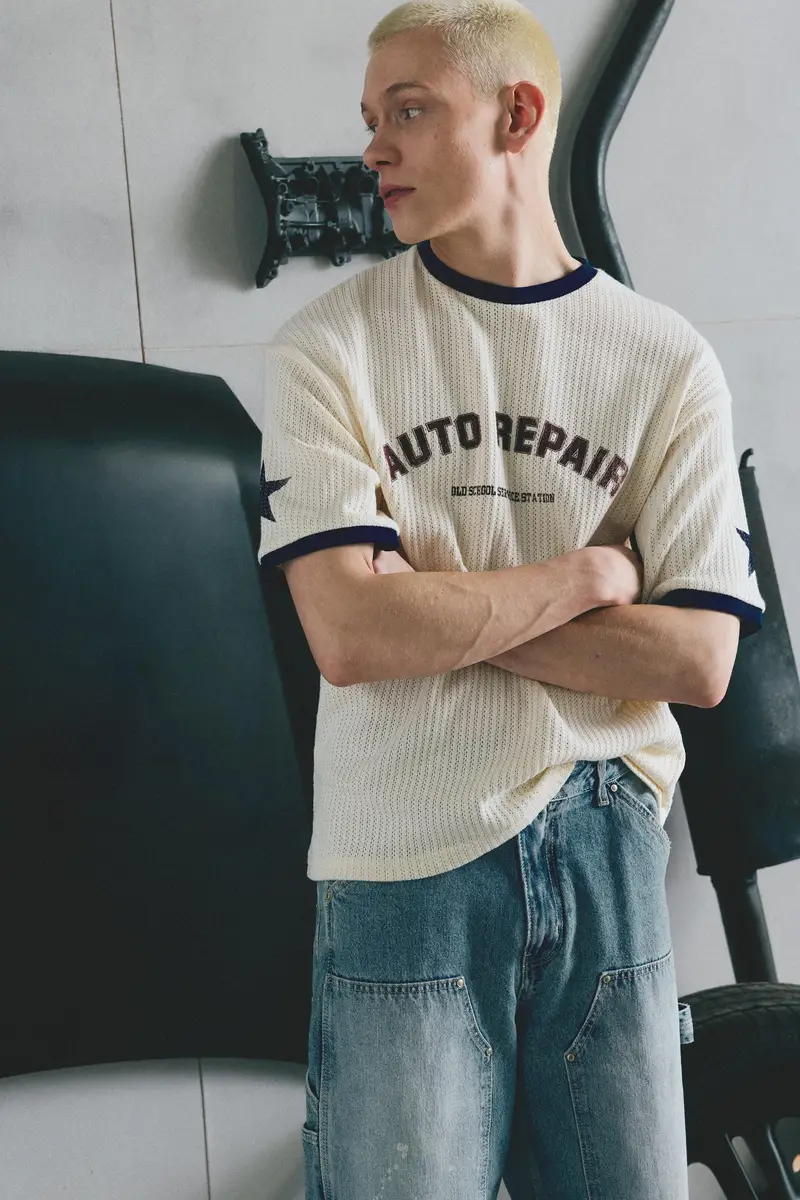 Maglia Manica Corta Grafica Bianco rotto