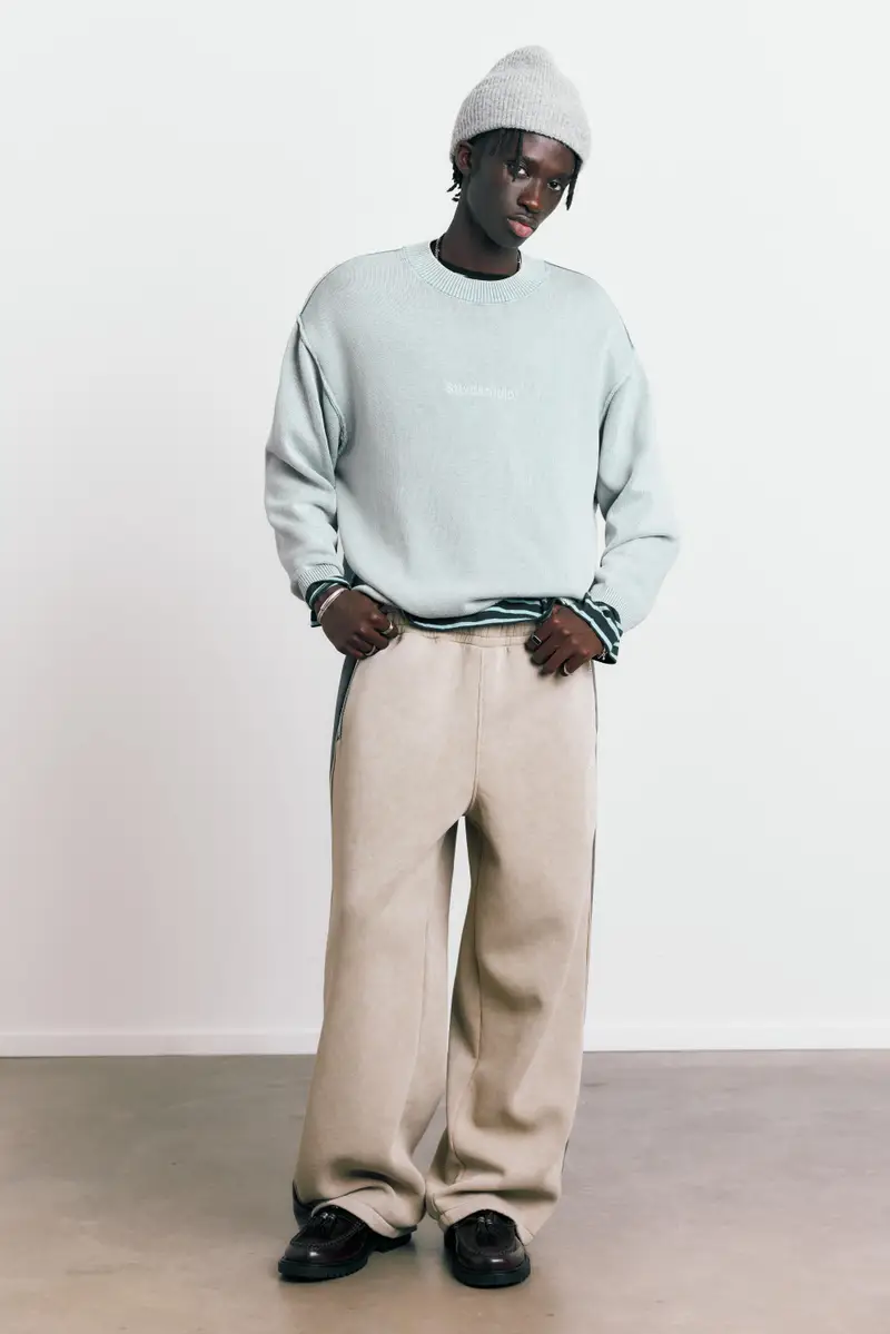 Maglia Ricamata Stwd Studio Azzurro lavato