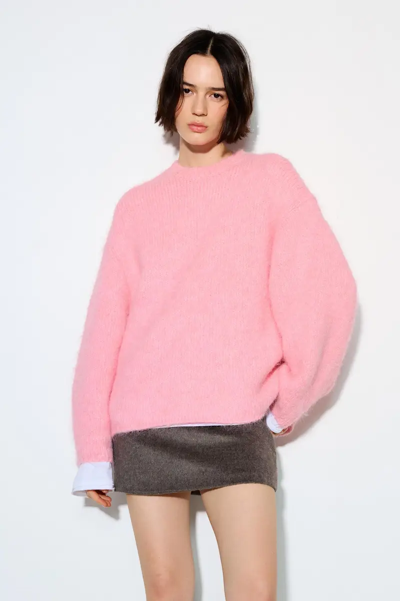 Maglia Rosa Girocollo Chewing gum miniatura 2