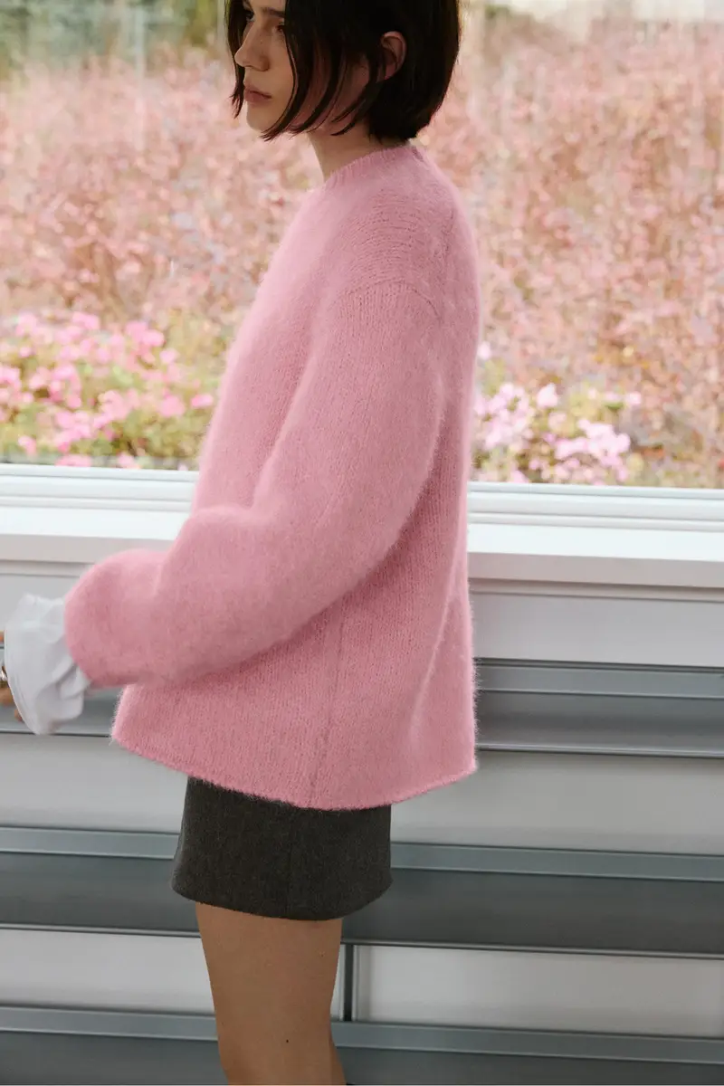 Maglia Rosa Girocollo Chewing gum