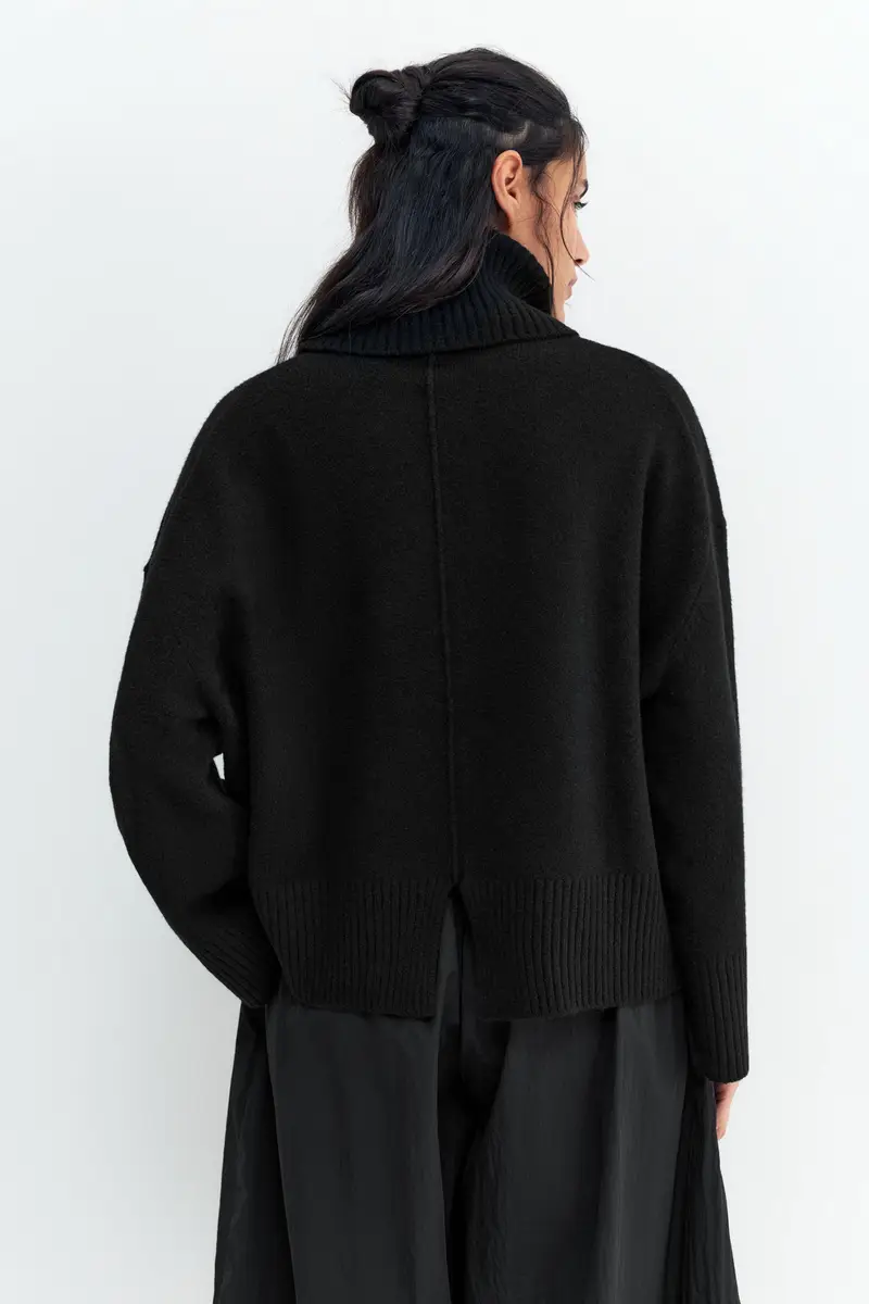 Maglia Soft Collo Alto Nero miniatura 2