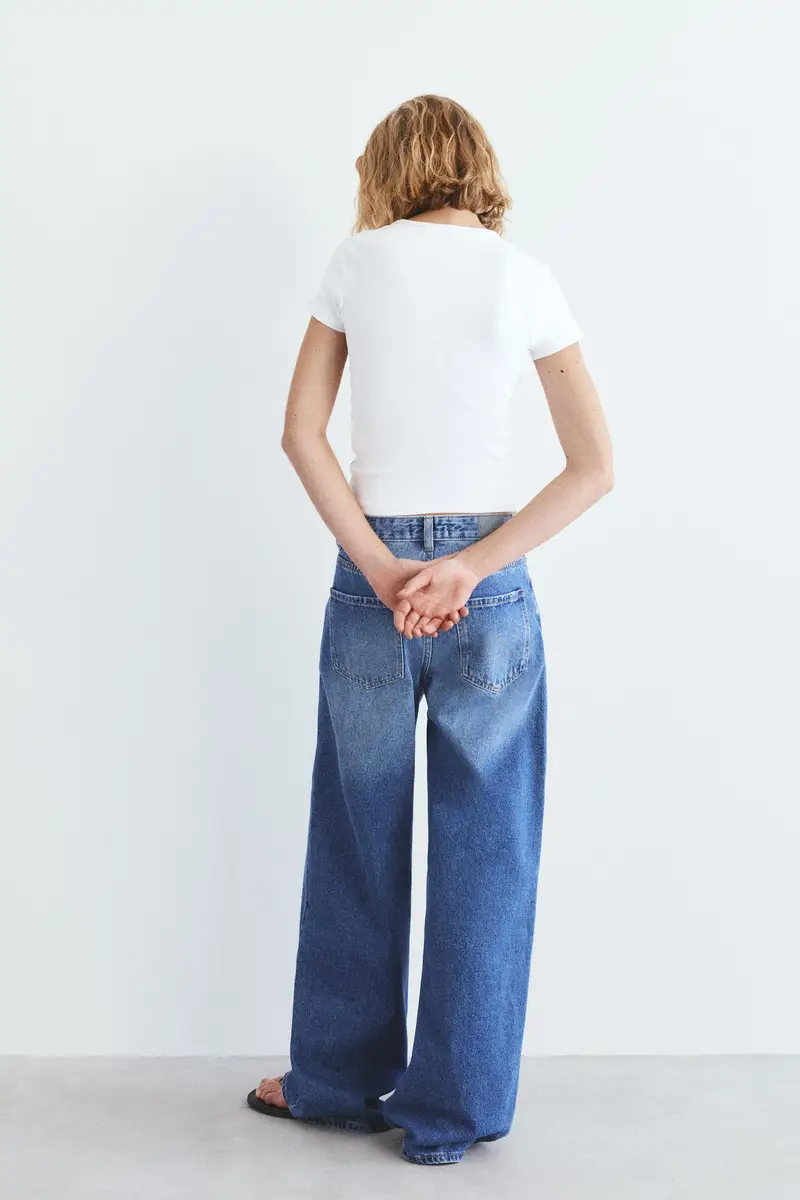 Maglietta A Costine Maniche Corte Bianco miniatura 2