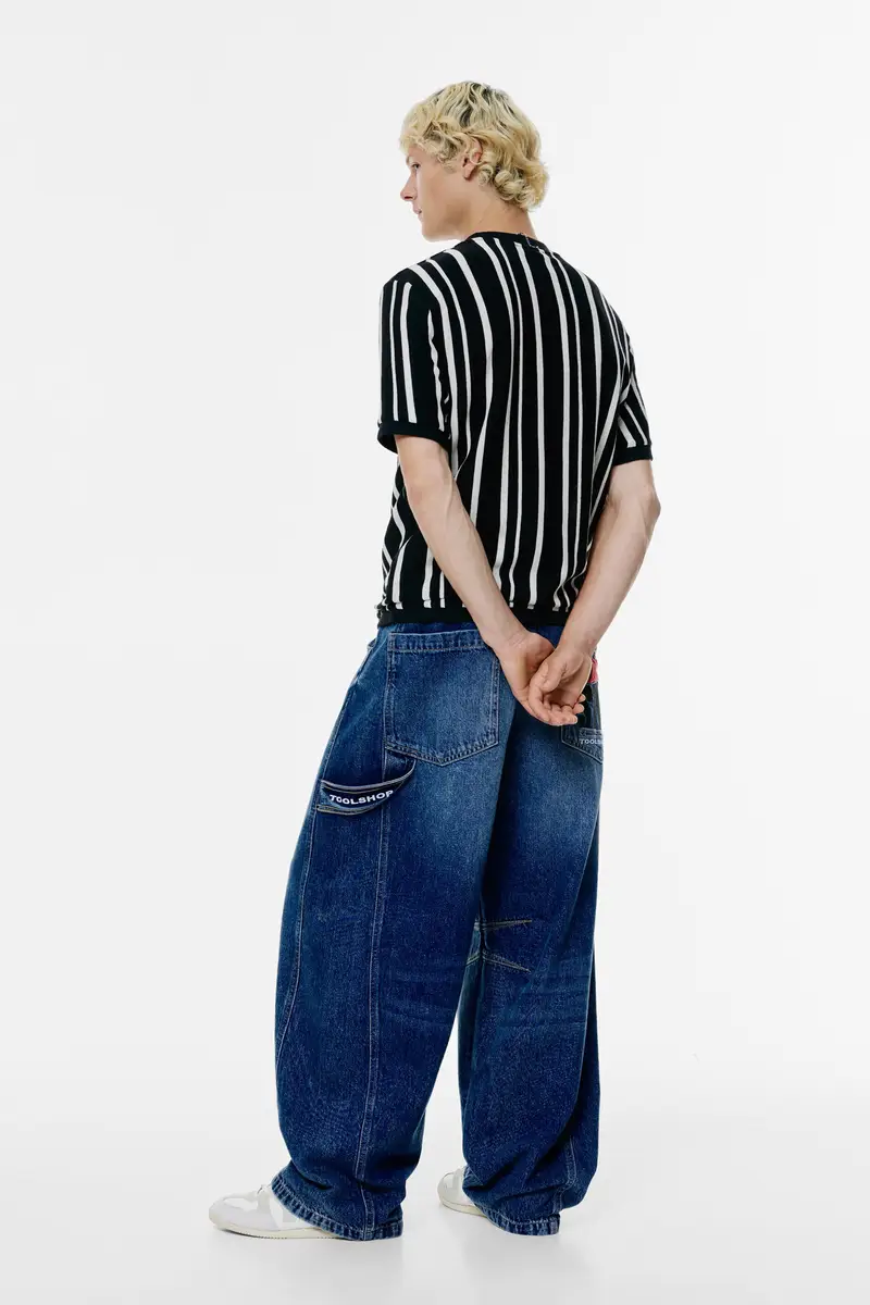 Maglietta A Maglia Con Pannelli Nero miniatura 2