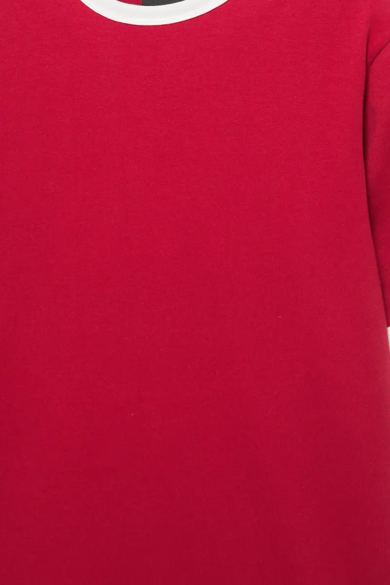 Maglietta A Maniche Corte A Contrasto Rosso miniatura 3