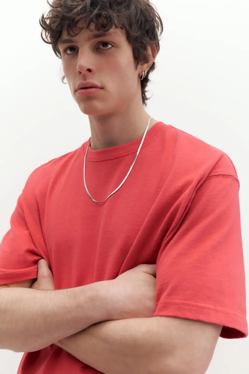 Maglietta A Maniche Corte Premium Rosso miniatura 3