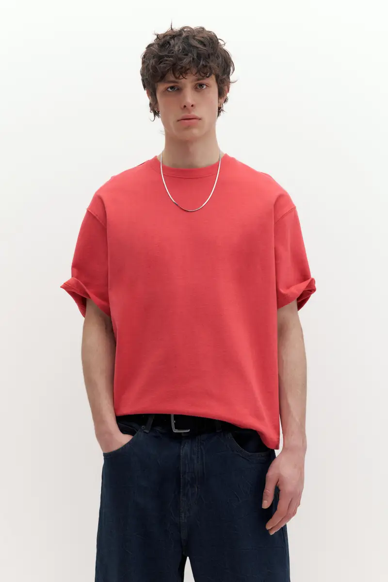 Maglietta A Maniche Corte Premium Rosso