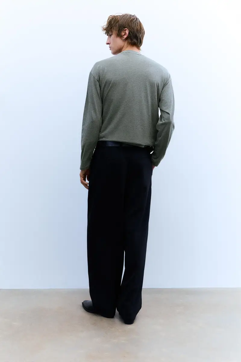 Maglietta A Maniche Lunghe A Righe Grigio miniatura 2