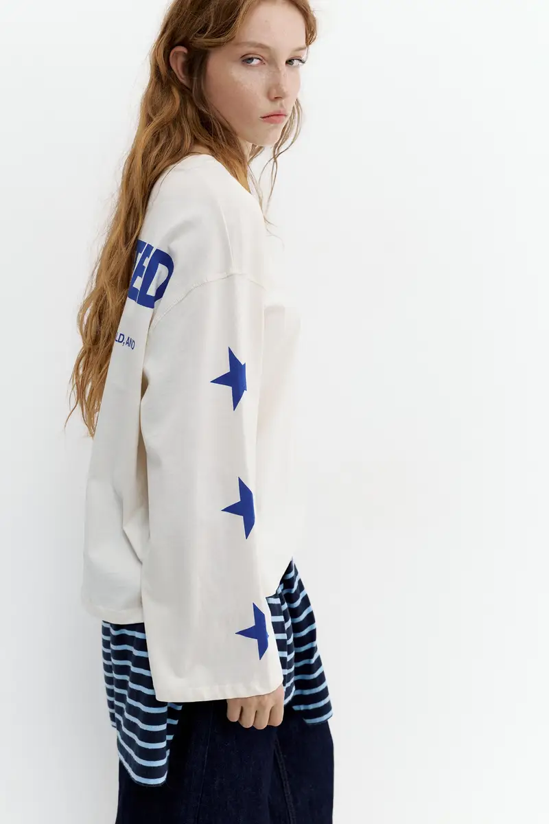 Maglietta A Maniche Lunghe Con Grafica A Stelle Ghiaccio miniatura 2