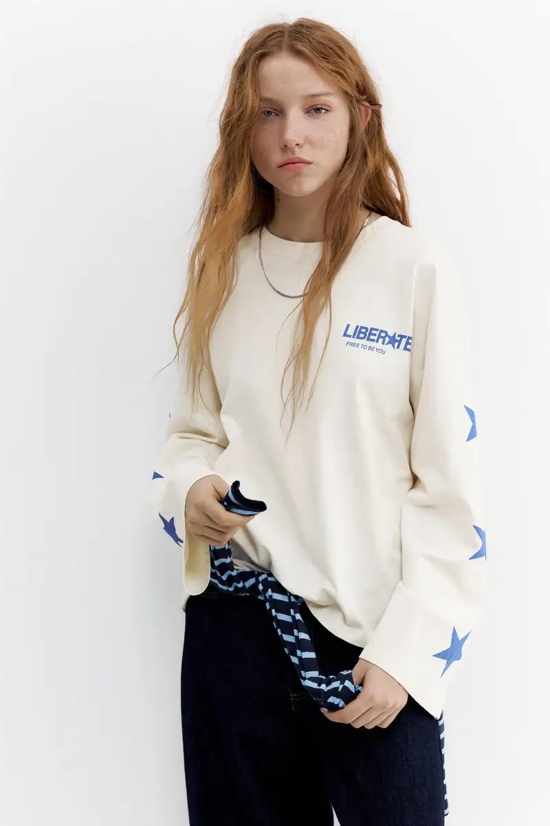 Maglietta A Maniche Lunghe Con Grafica A Stelle Ghiaccio miniatura 3