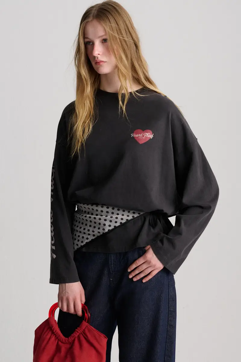 Maglietta A Maniche Lunghe Cupido Grigio antracite miniatura 2